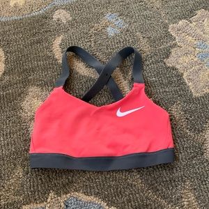 Nike pink girls sports bra